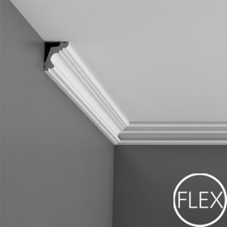 GZYMS FLEX C322F LUXXUS ORAC DECOR SZTUKATERIA DEKORACYJNA, LISTWA SUFITOWA, LISTWA PRZYSUFITOWA, GŁADKIE LISTWY SUFITOWE