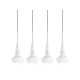 Lampa TASOS 4 pendant MD2095-4W metal/glass chrome/whi Azzardo