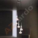 Lampa TASOS 5 pendant MD2095A-5W metal/glass chrome/wh Azzardo