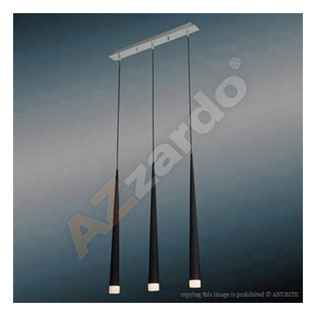 Lampa STYLO 3 pendant MD 1220B-3 black metal/glass Azzardo