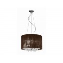 Lampa SIDNEY okrągła pendant 1996B-7P BN brown fabric/chrome/ Azzardo